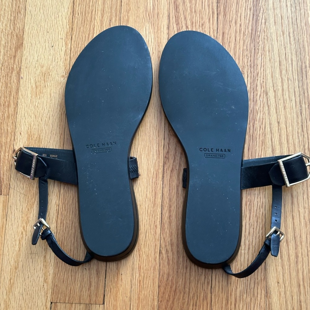 Cole Haan Black Leather Sandals - Picture 2 of 3